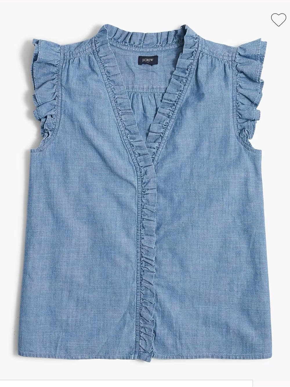 J. Crew Chambray Top with Ruffle Trim - Picture 3 of 10